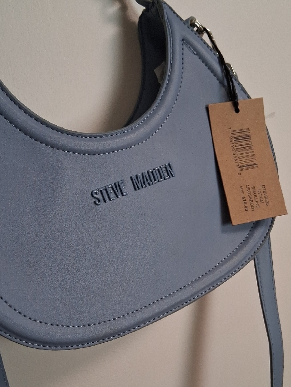 Steve Madden Powder Blue Crescent Shoulder Bag - Picture 2 of 4
